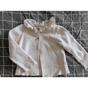 Frill collar knitted cardigan